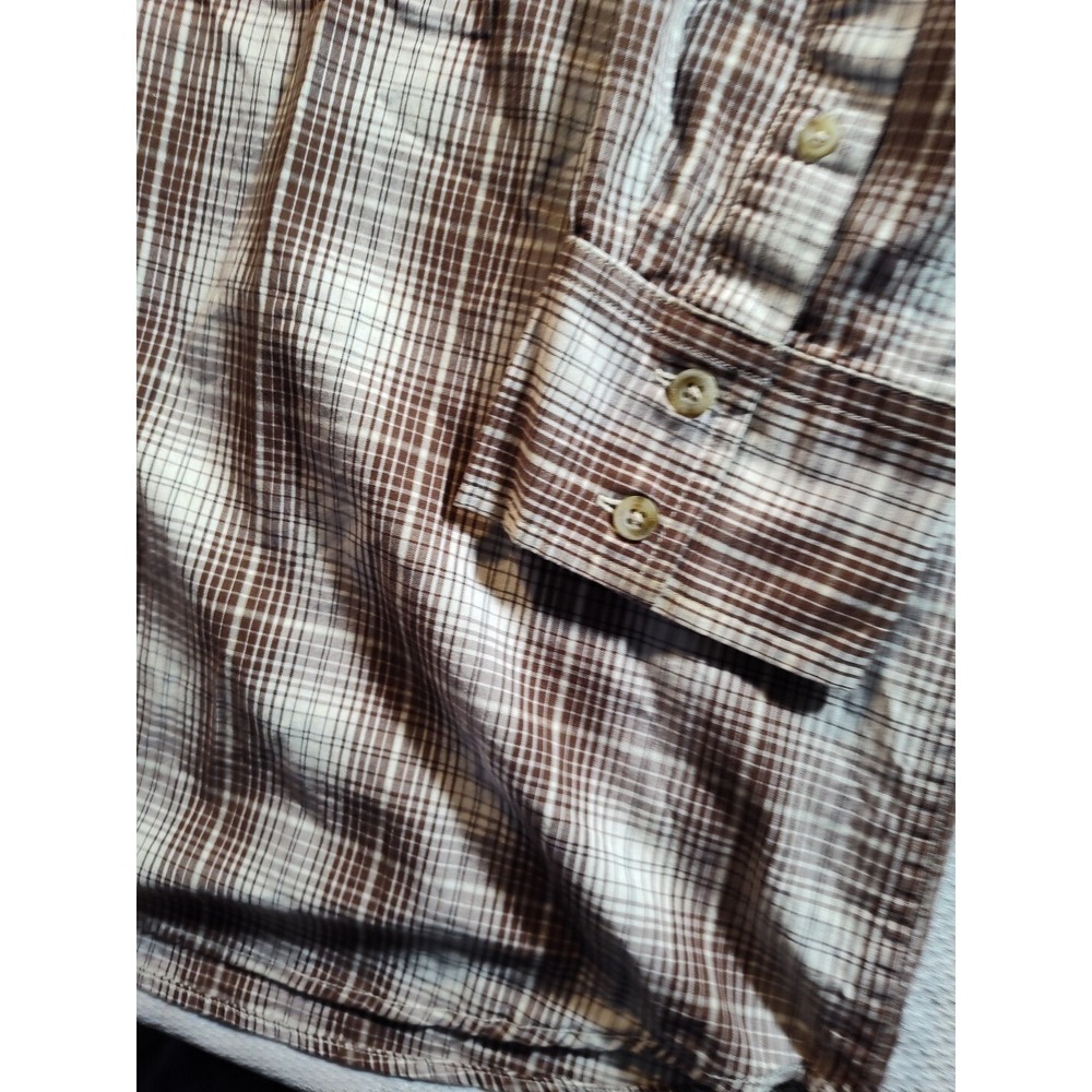 Pendleton Men's Large Button Brown Plaid Cotton L… - image 3